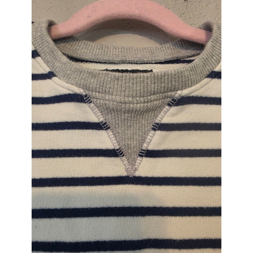 OshKosh Bgosh Kids Navy Blue White Striped Crew Neck Pullover Sweatshirt - Picture 6 of 7